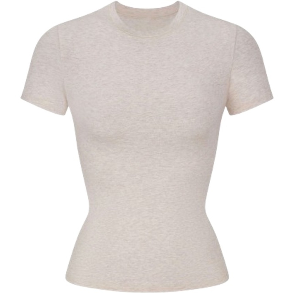 SKIMS cotton jersey top Heather Oatmeal S Small